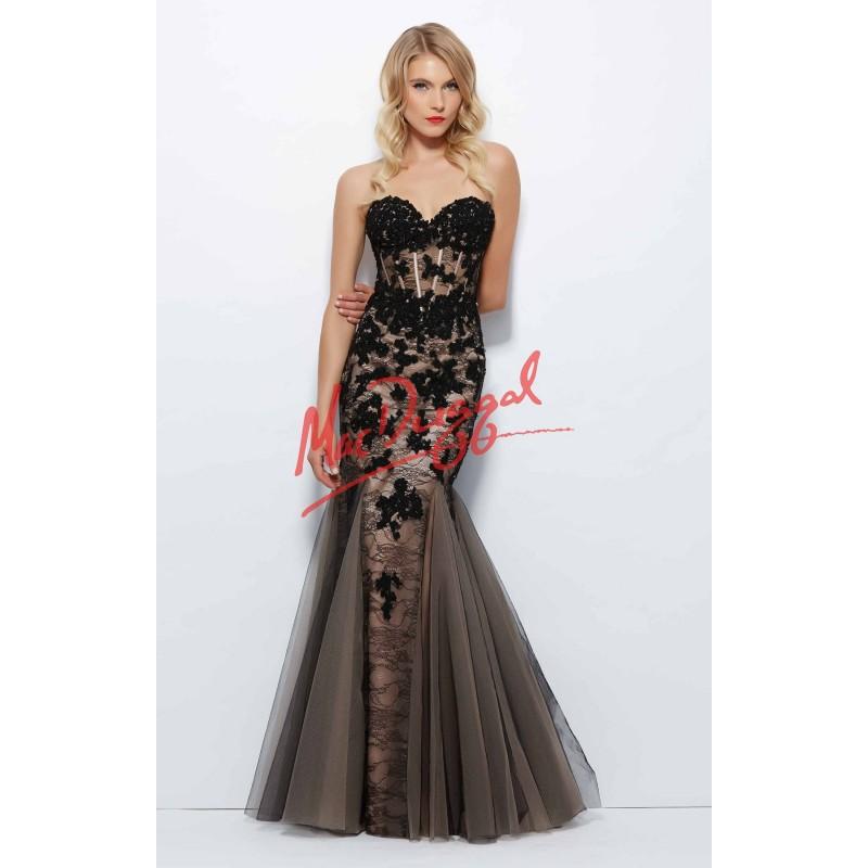Mariage - Black/Nude Mac Duggal 10055R - Mermaid Lace Dress - Customize Your Prom Dress