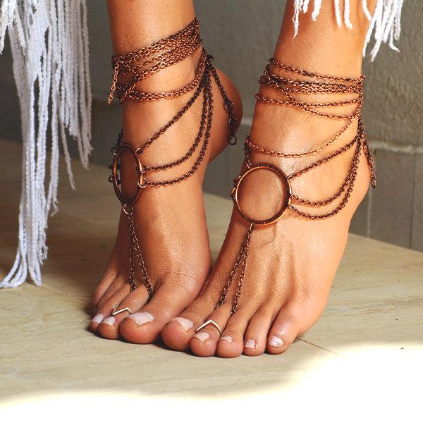 Свадьба - Women Barefoot Sandal "Ancient Rome"