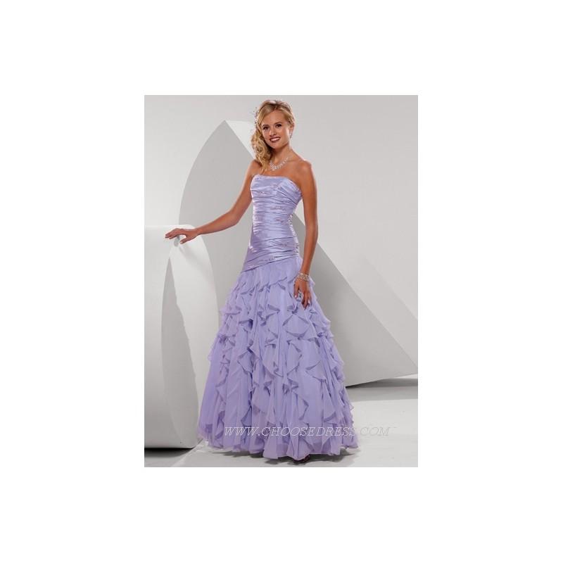 زفاف - Strapless Dropped Waist Ruffled Chiffon Prom Dresses (KP0040) - Crazy Sale Formal Dresses