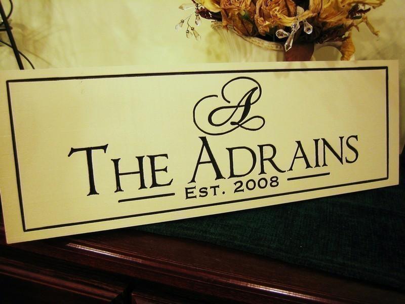 Mariage - 7x20 Carved Personalized Family Name Sign Custom Made Just for you. Makes a great wedding or anniversary gift