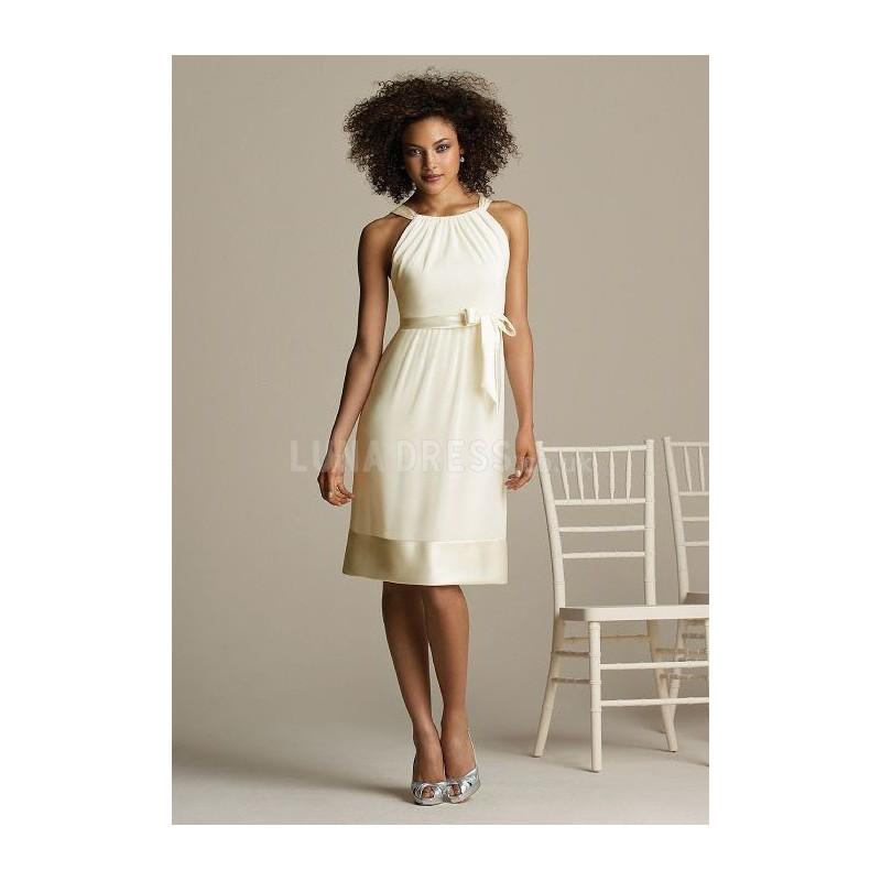 Свадьба - Delightful Sheath/ Column Knee Length Halter Chiffon Bridesmaid Dresses - Compelling Wedding Dresses