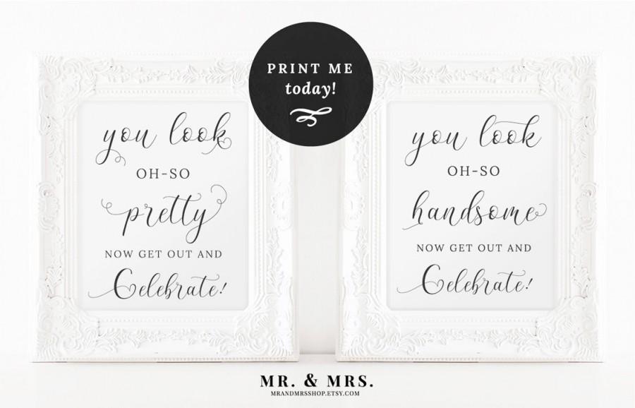 Wedding - Wedding Bathroom Signs, Wedding Pretty and Handsome Signs, Bathroom Printable, Wedding Printable, Bathroom Sign, Wedding Sign, MAM201_09