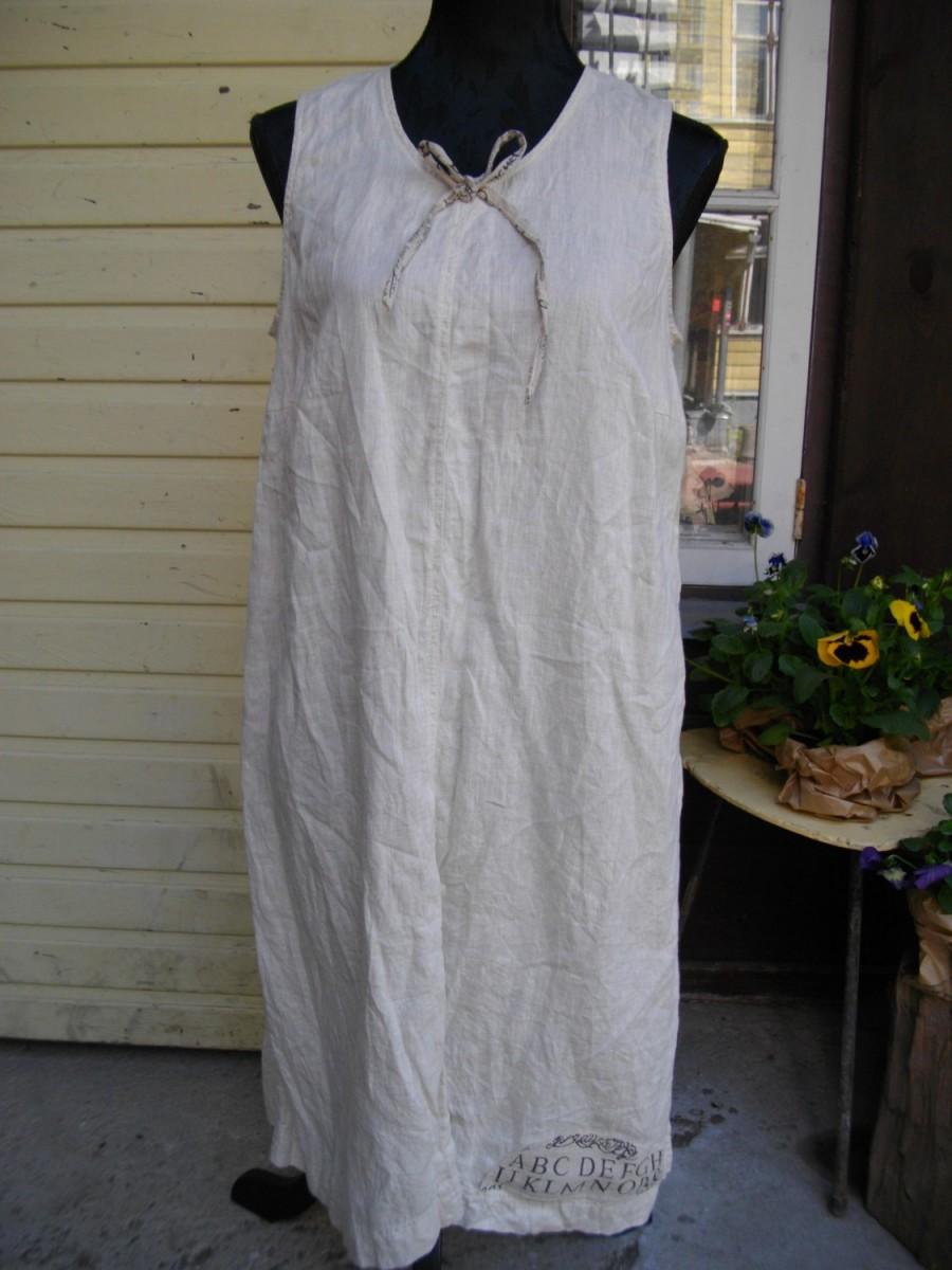 Hochzeit - Sale 20% OFF/Summer rustic dream/linen/bridal gown/shabby chic/size S/ecofriendly,Unique  Dress BASKET with laces Boho  Hippie  Gipsy