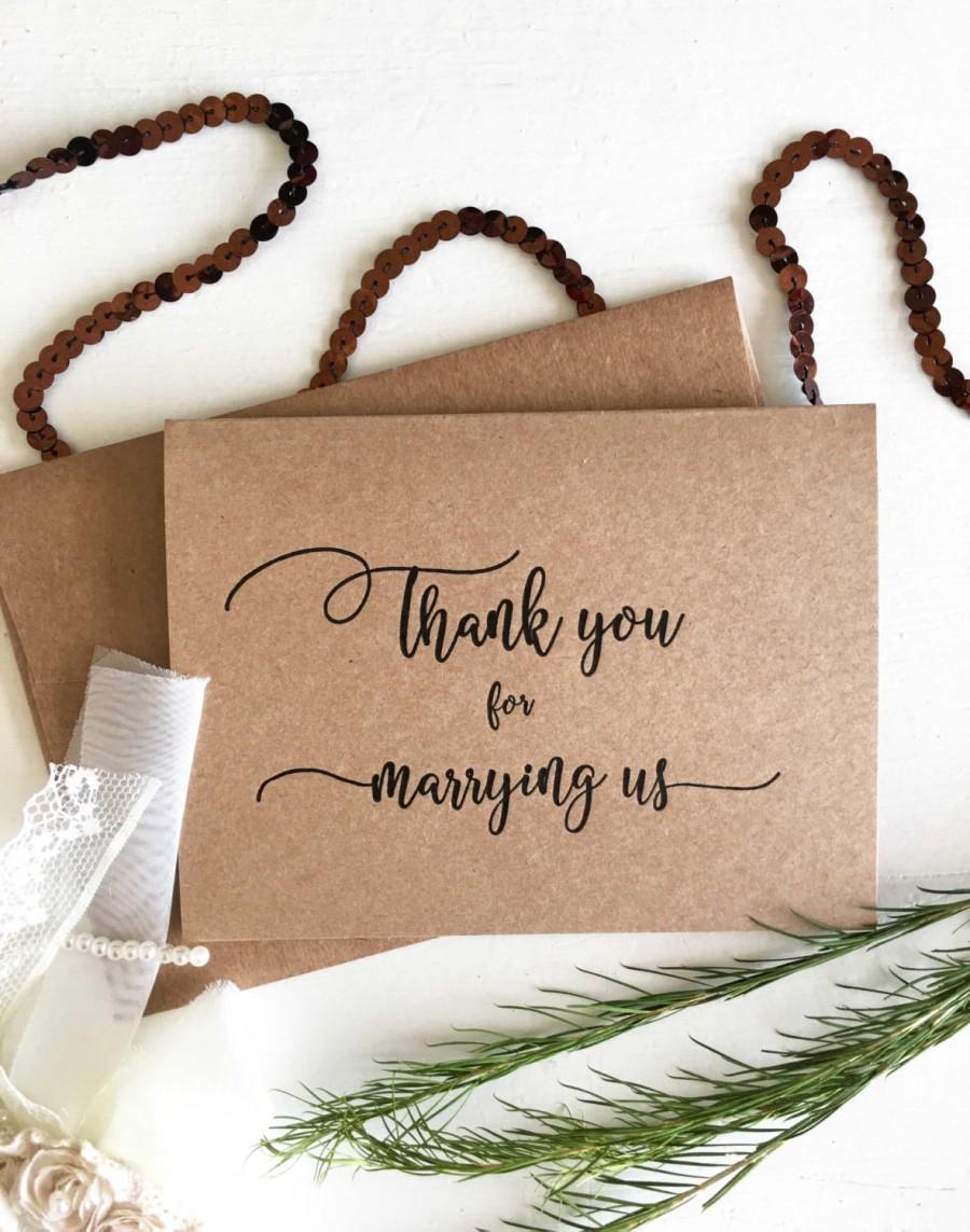 Wedding - Wedding Officiant Gift - Officiant Card - Thank You For Marrying Us Card - Celebrants Gift - Celebrants Card - Wedding Officiant - Rustic