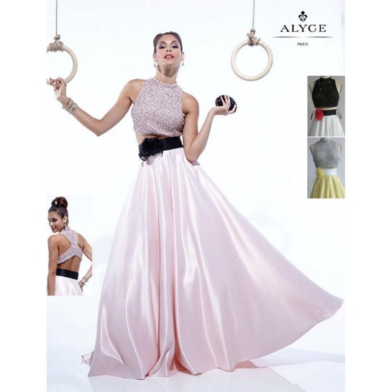 زفاف - Alyce 2477 Sequin Crop Top High Waist Floor-Length Satin - Round Alyce Paris Ball Gown Prom Long Dress - 2017 New Wedding Dresses