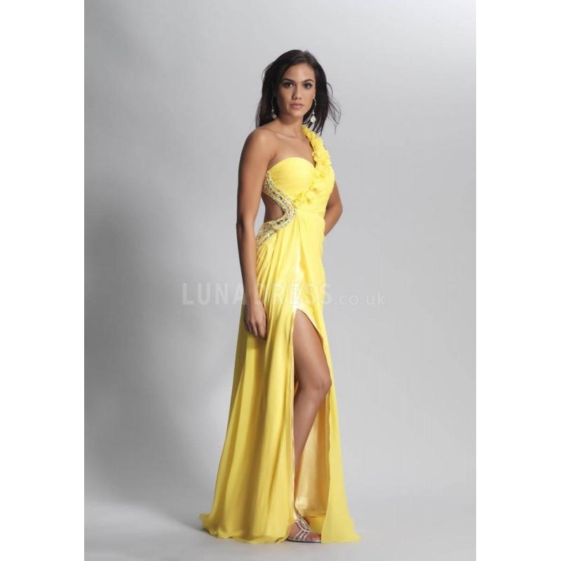 Mariage - A line Sleeveless Chiffon Natural Waist One Shoulder Dress For Prom - Compelling Wedding Dresses