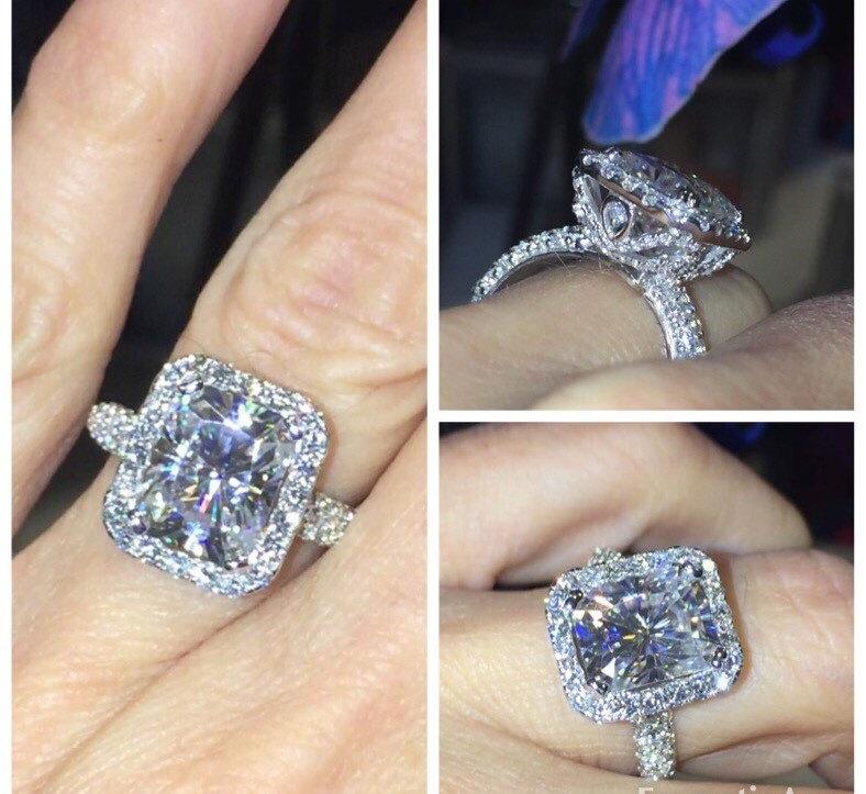 زفاف - Forever One Moissanite & Diamond Halo Engagement Ring 14k White Gold 10x8mm Center 1.35ct Natural Diamonds Butterfly Design rings