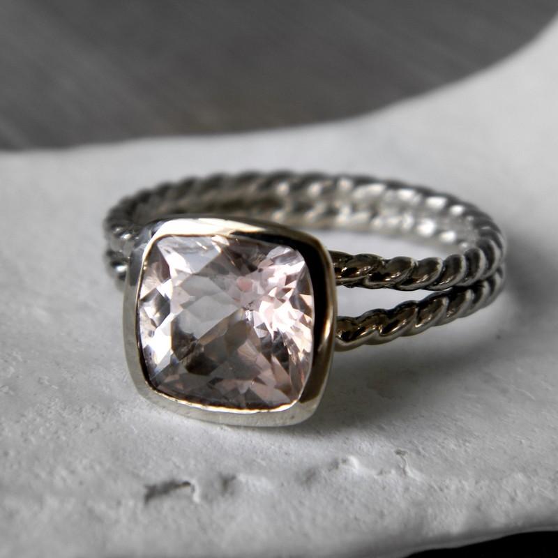 زفاف - 14k Rose Gold and Morganite Rapunzel Ring, Custom Engagement Ring Made to Order, Recycled Gold