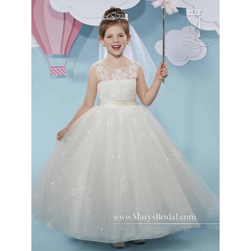 Свадьба - Marys Bridal F519 Flower Girl Dress - Illusion, Scoop Marys Bridal Flower Girl Long Ball Gown Dress - 2017 New Wedding Dresses