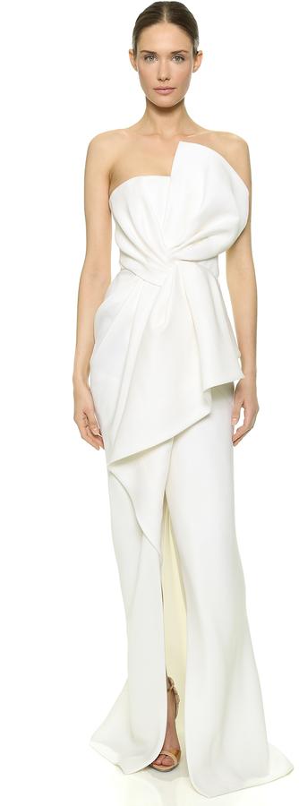 Mariage - J. Mendel Draped Bustier Gown