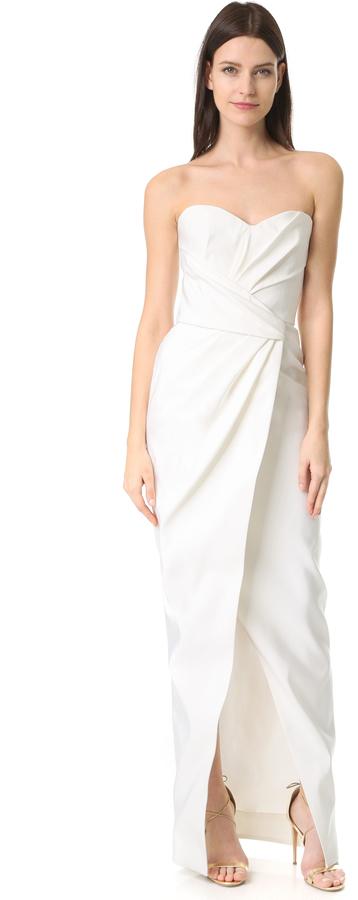 Mariage - J. Mendel Charlotte Draped Bustier Gown