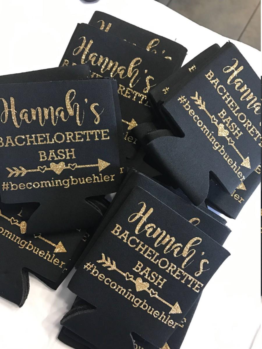 Hochzeit - Personalized Can Coolers/Beverage Insulators for Bachelorette Parties/Bachelor Parties/Birthday's/Weddings..etc