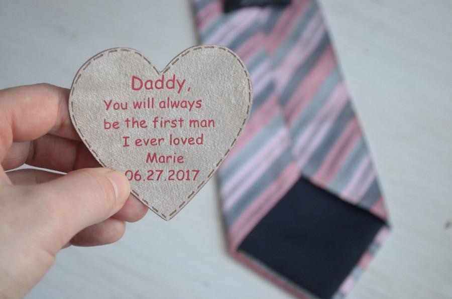 Hochzeit - tie patch father of the bride gift tie for father wedding day labels heart tie best dad gift bride parent wedding gift for dad of the bride