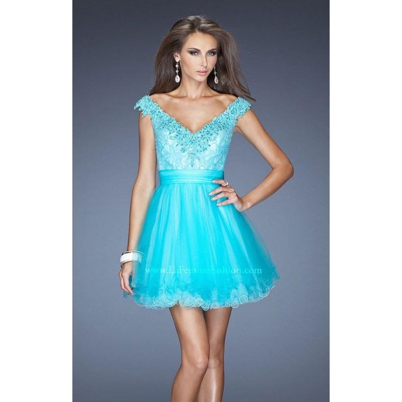 Hochzeit - Aquamarine Gigi 19572 - Short Lace Dress - Customize Your Prom Dress