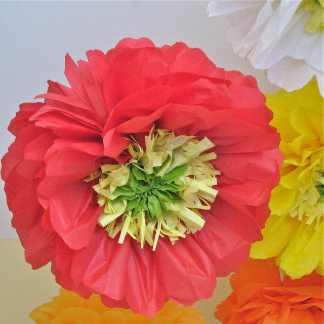 Свадьба - POPPY LOVE. 5 Giant Paper Flowers, party decorations, baby bridal shower decoration, birthday party, nursery