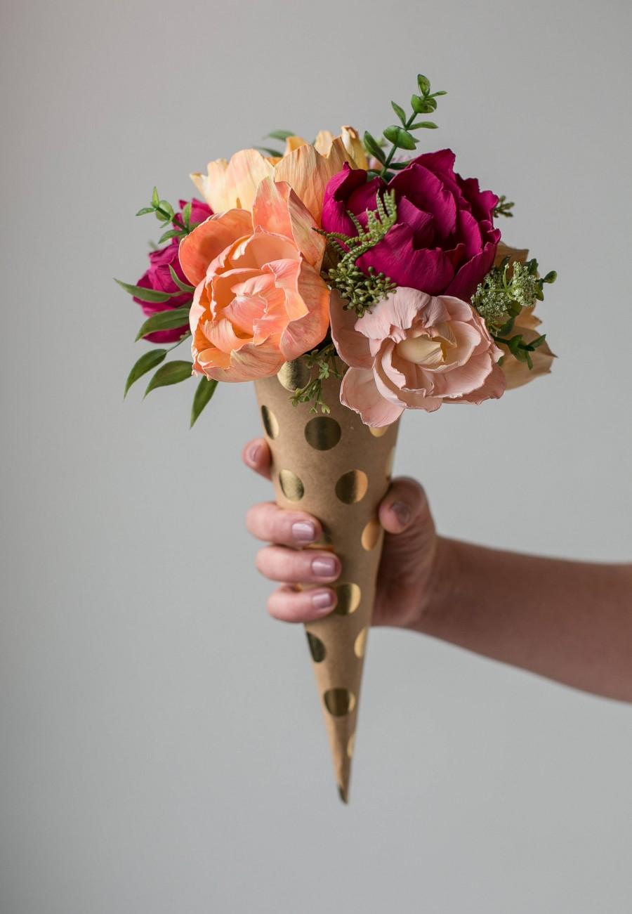 زفاف - Mother's Day Gift, Mother's day flowers,Bright Pink Peony Bouquet,Fake bouquet, Keepsake bouquet,Bridal Bouquet, Wood Flowers, Sola Flowers