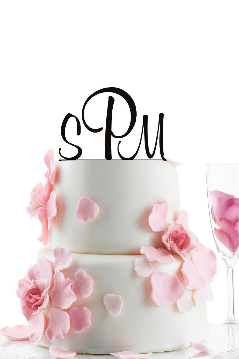 Wedding - Custom Wedding Cake Topper - Personalized Monogram Cake Topper -Initial -  Cake Decor - Anniversary- Bride and Groom