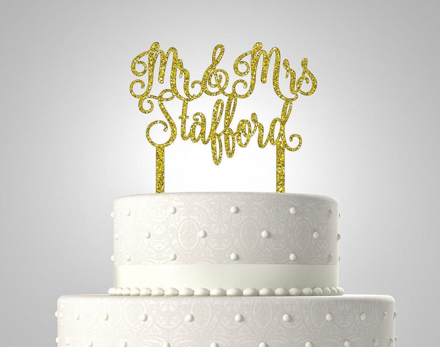 Wedding - Mr & Mrs Stafford Cake Topper Acrylic Topper Wedding TP0005