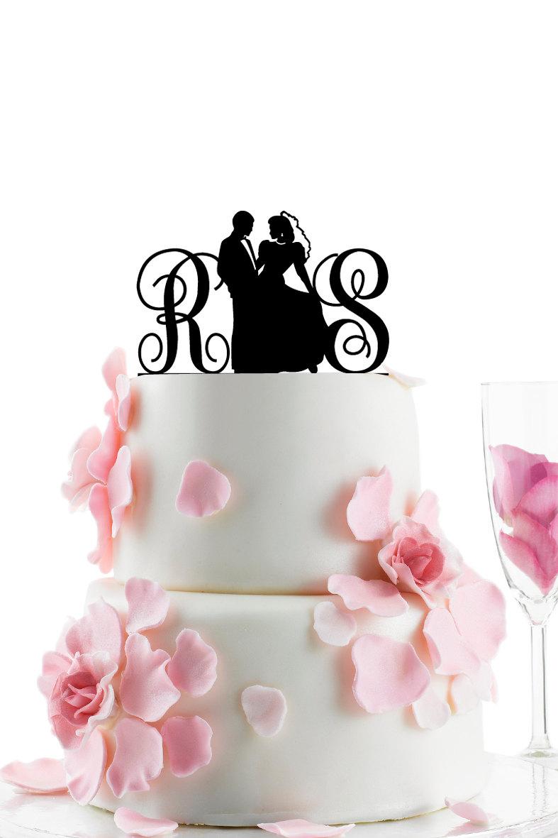 Hochzeit - Custom Wedding Cake Topper - Personalized Monogram Cake Topper -Initial -  Cake Decor - Anniversary - Bride and Groom