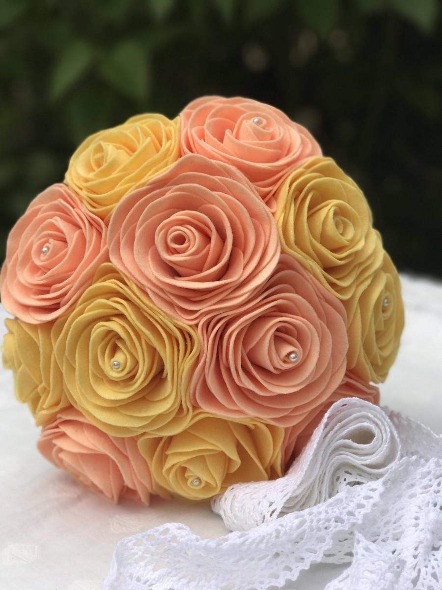Свадьба - Felt Bridal Bouquet - Rose Bouquet - Unique Weddings - Forever Flowers - Keepsake Bouquet - Wedding Flowers - Destination Wedding
