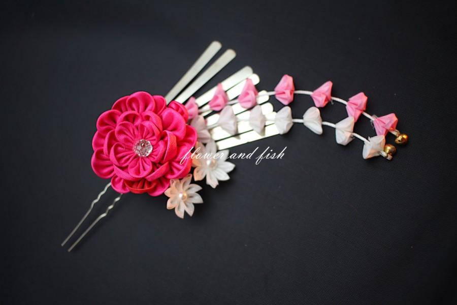 Hochzeit - Janpanese Kanzashi- Kanzashi Hair Stick, geishas hair piece, Japanese hair stick, Kanzashi flower- Janpanese Kanzashi-S14