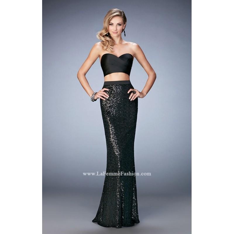Hochzeit - Black La Femme 22151 - 2-piece Sequin Dress - Customize Your Prom Dress
