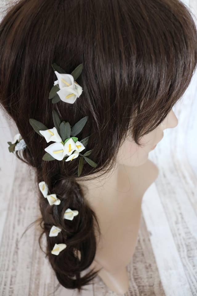 Hochzeit - Flower Hair Pins - Calla
