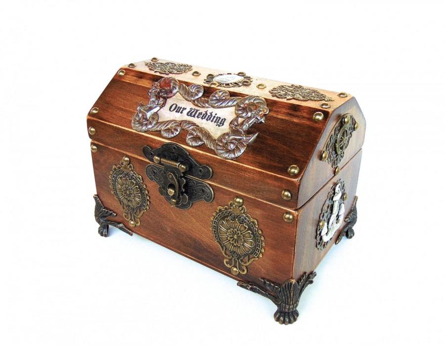 Mariage - Wedding Cards Box - Pirate Treasure Chest - Nautical Wedding Keepsake Box