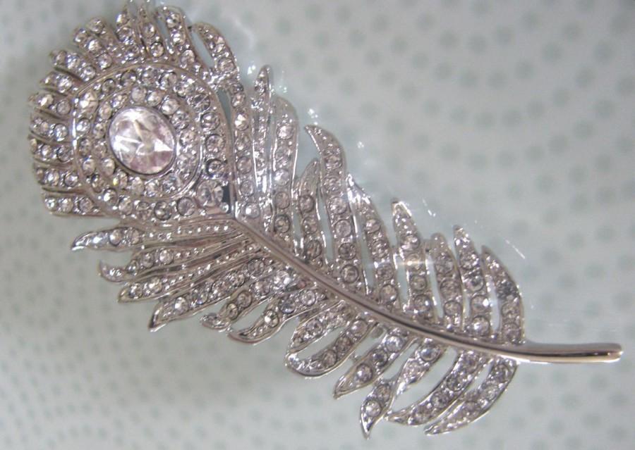 Mariage - Peacock Bridal Crystal Hair Clip Wedding Hair Accessories