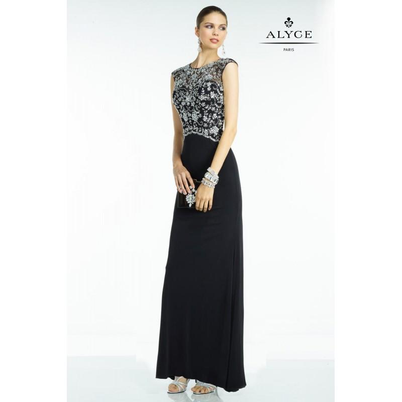 Hochzeit - Black/Silver Alyce Mothers Gowns Long Island Alyce Black Label 5740 Alyce Paris Black Label - Top Design Dress Online Shop