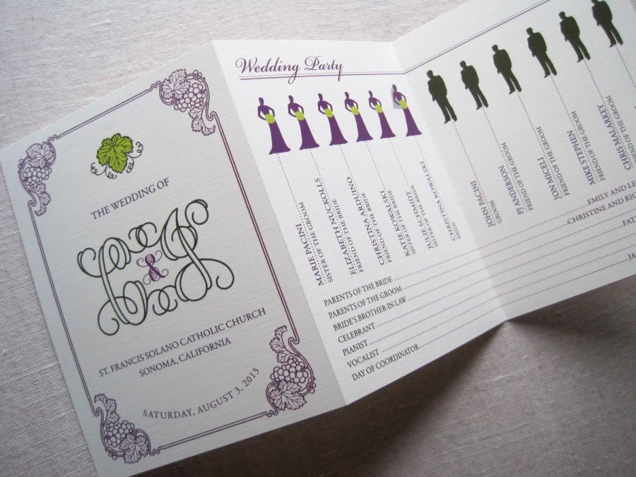 زفاف - Vineyard Tri-Fold Wedding Program