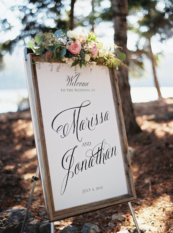 زفاف - Calligraphic style Wedding Welcome Sign - printable PDF file