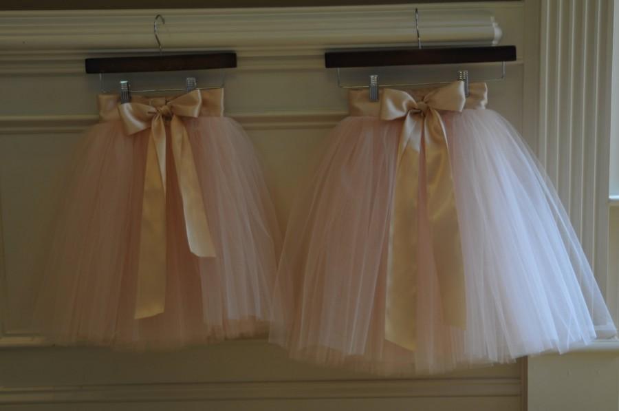 Mariage - Blush color tutu,Girls Tulle skirts, flower girl tutu,Soft Tulle,Flower Girls CUSTOM sewn tutus for Girls,