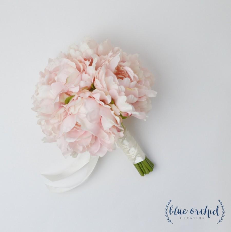 Mariage - Bridal Bouquet, Peony Bouquet, Wedding Bouquet, Pink Peony Bouquet, Silk Bouquet, Silk Flowers, Wedding Flowers, Faux Bouquet, Beach Wedding