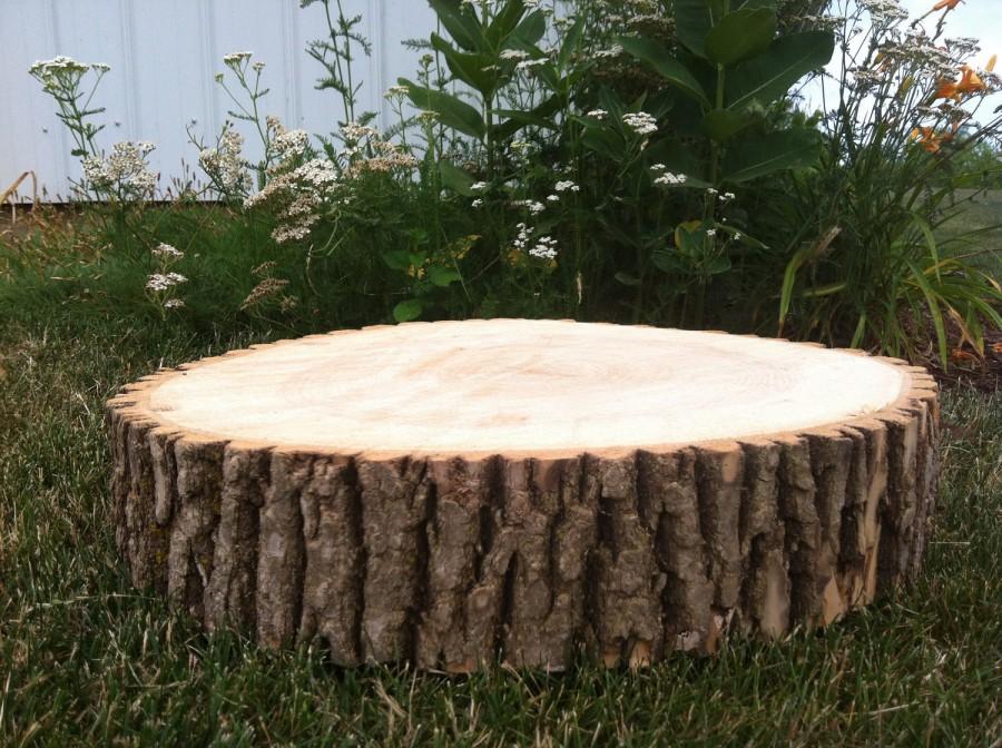 Wedding - ONE 8-10" Rustic Wedding Centerpiece Slice Wood Disc Tree Branch Log Round LARGE Coaster Cake stand