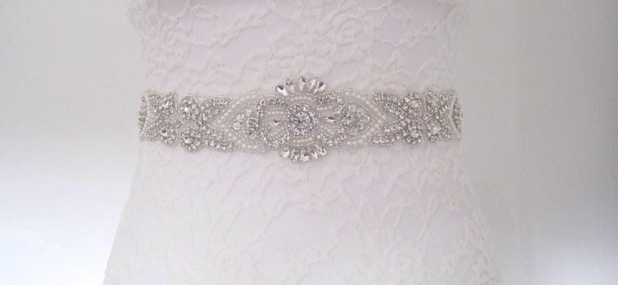 Hochzeit - Jewelled wedding sash,wedding belt and sash bridal,crystal wedding belt "ELLA