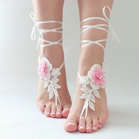 Свадьба - Lace barefoot sandals