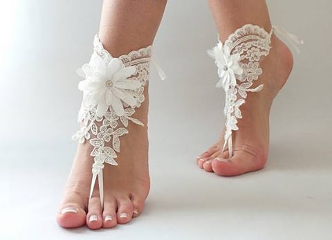 زفاف - Lace barefoot sandals