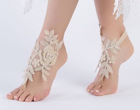 Wedding - Lace barefoot sandals