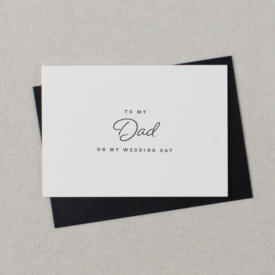 Hochzeit - Wedding Card To My Dad On My Wedding Day, To My Father Wedding Card, Wedding Stationery, To My Dad, Thank You Wedding Card, Wedding Note, K1