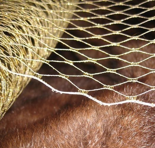زفاف - Metallic GOLD French netting - 9-inch wide, for DIY birdcage veils, fascinators