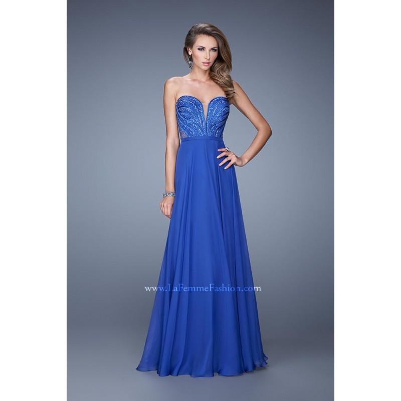 Hochzeit - La Femme 21054 Iridescent Stones Chiffon Gown - Brand Prom Dresses