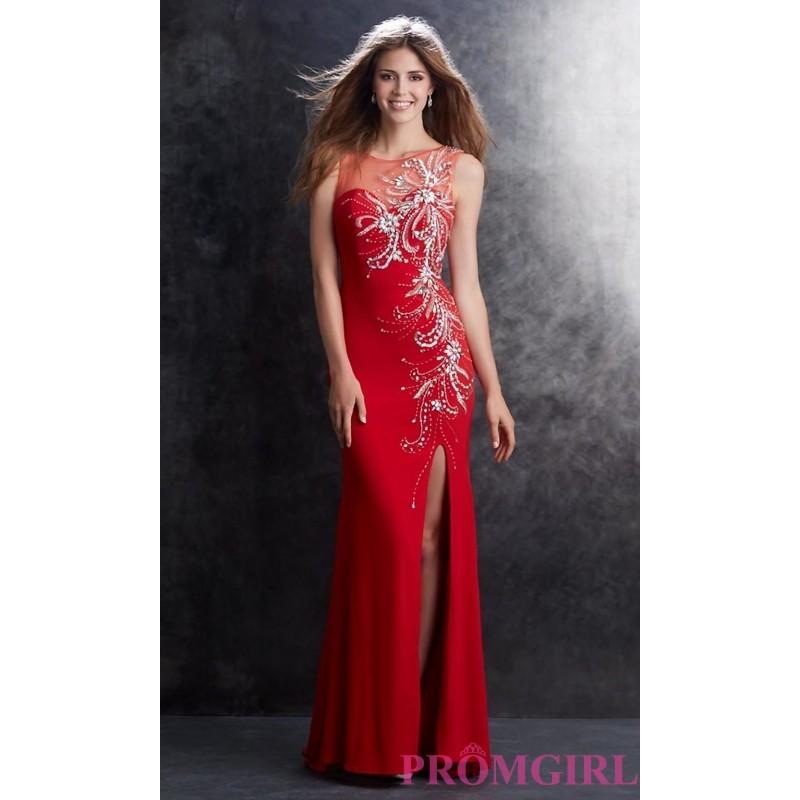 زفاف - Floor Length Sleeveless Sheer Embellished Dress by James Madison - Brand Prom Dresses