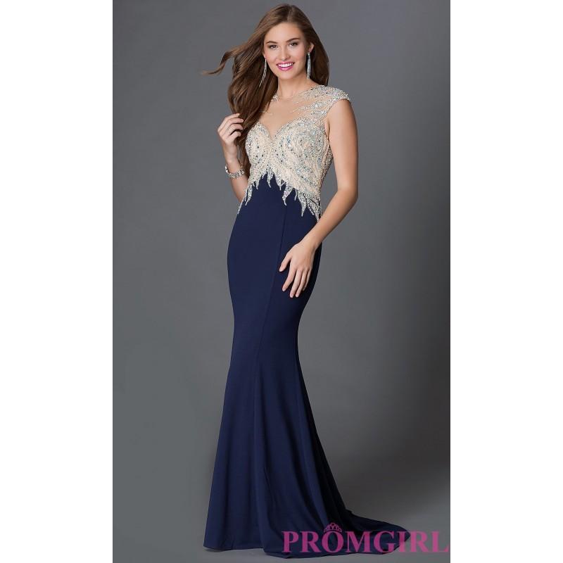 Mariage - Illusion Open Back Long Sleeveless Prom Dress - Brand Prom Dresses