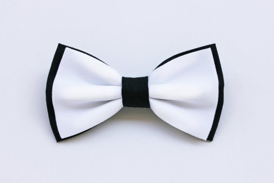 Hochzeit - Bow tie for men stylish black and white, gift for man, bow tie for groom, bow tie groomsmen gift,ties grooms, best men,bow tie for gentleman