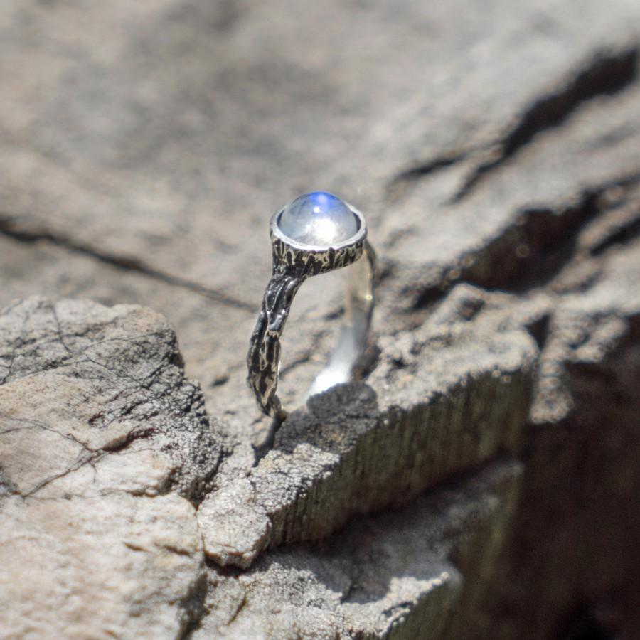 Mariage - Rainbow Moonstone Ring, Sterling Silver Ring, Silver Engagement Ring, Silver Jewelry, Nature Ring, Natural Gemstone Ring Silver