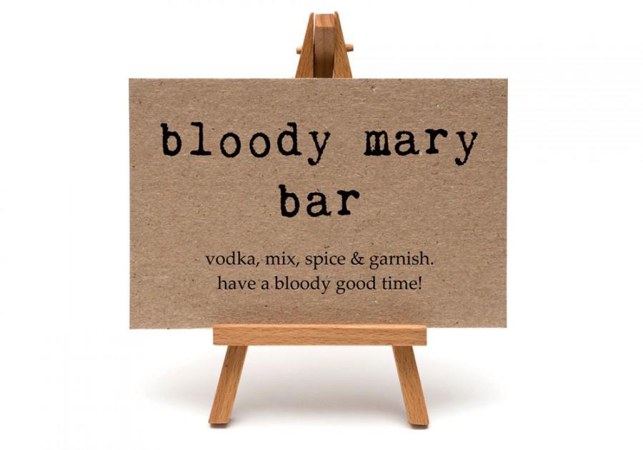 زفاف - Bloody Mary Bar Sign, Brunch, Bridal Shower, Wedding Weekend, Party Signage, Rustic Wedding - Size 5 x 7 inches A7SIGN-KTP