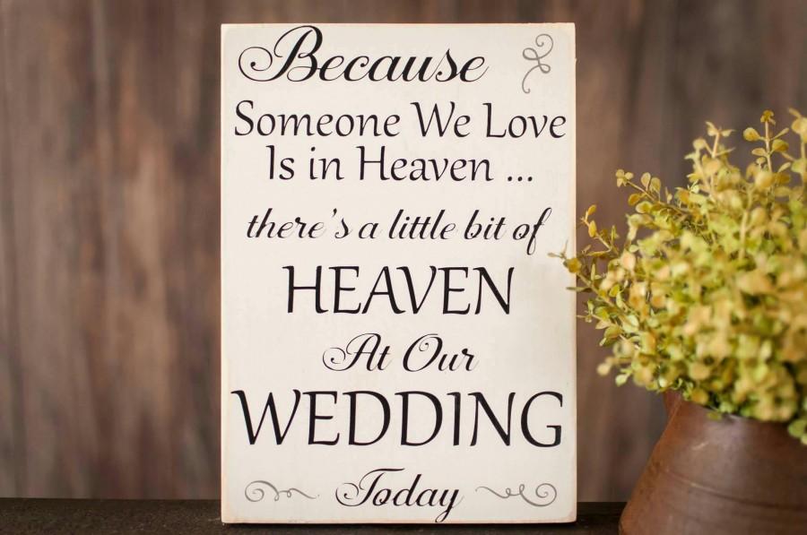 Hochzeit - Wedding In Heaven Sign -  Wedding In Heaven Wood Sign - Wedding Memorial Sign - Wedding Memorial - Wedding Wood Sign - Wedding Decor