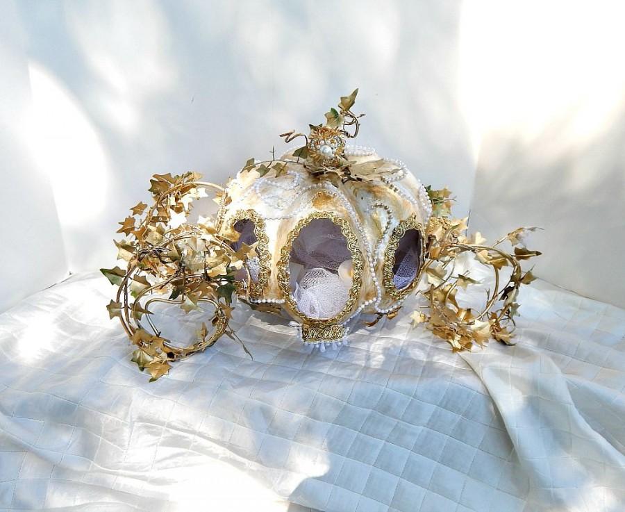 زفاف - Fairy tale Cinderella  carriage  fairy tale  inspired Cinderella princess  gold carriage  for weddings, showers  match brooch bouquets ,