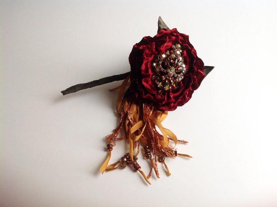 Mariage - Ruby Single Silk Velvet Bloom